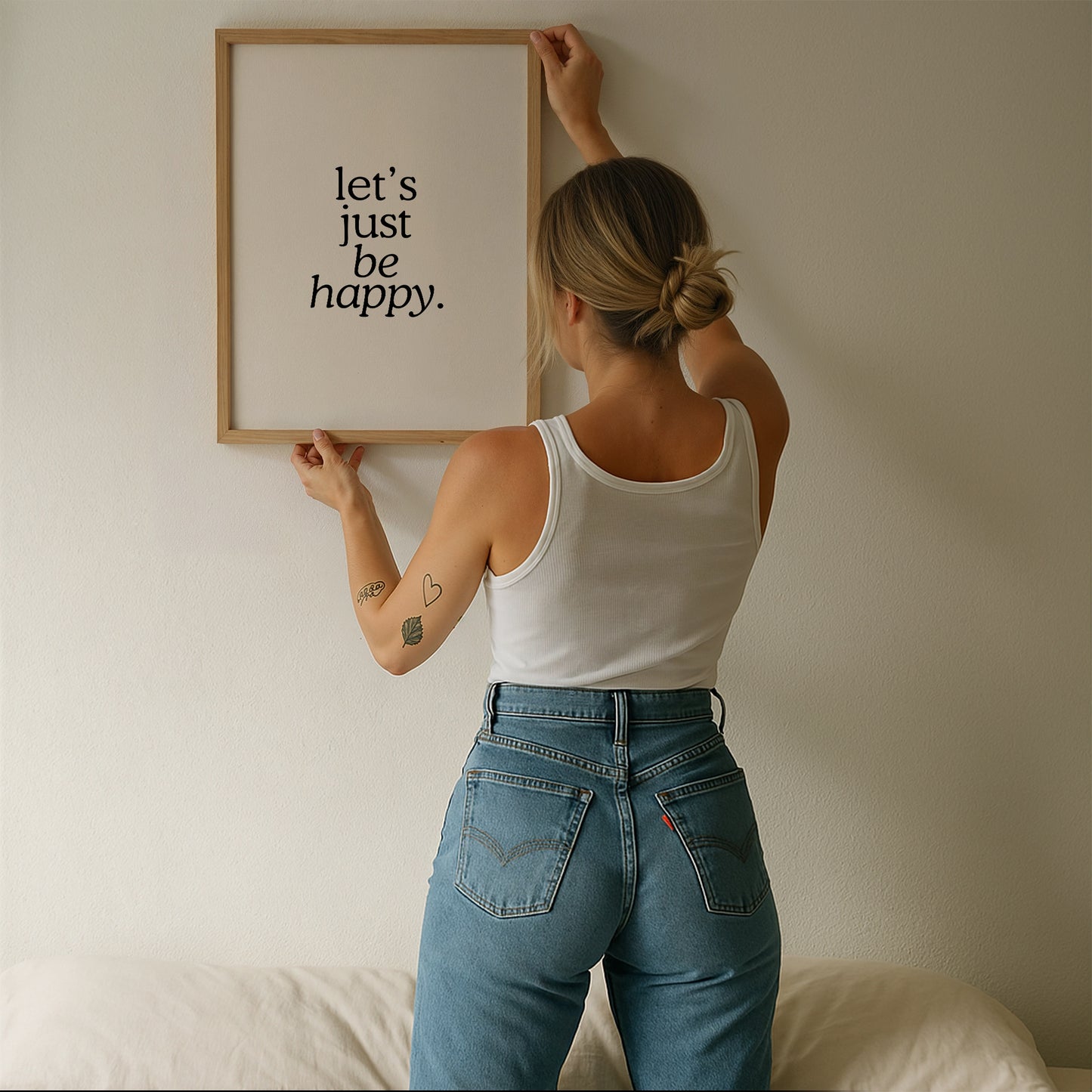Let's Just Be Happy Art Print - Digital Print