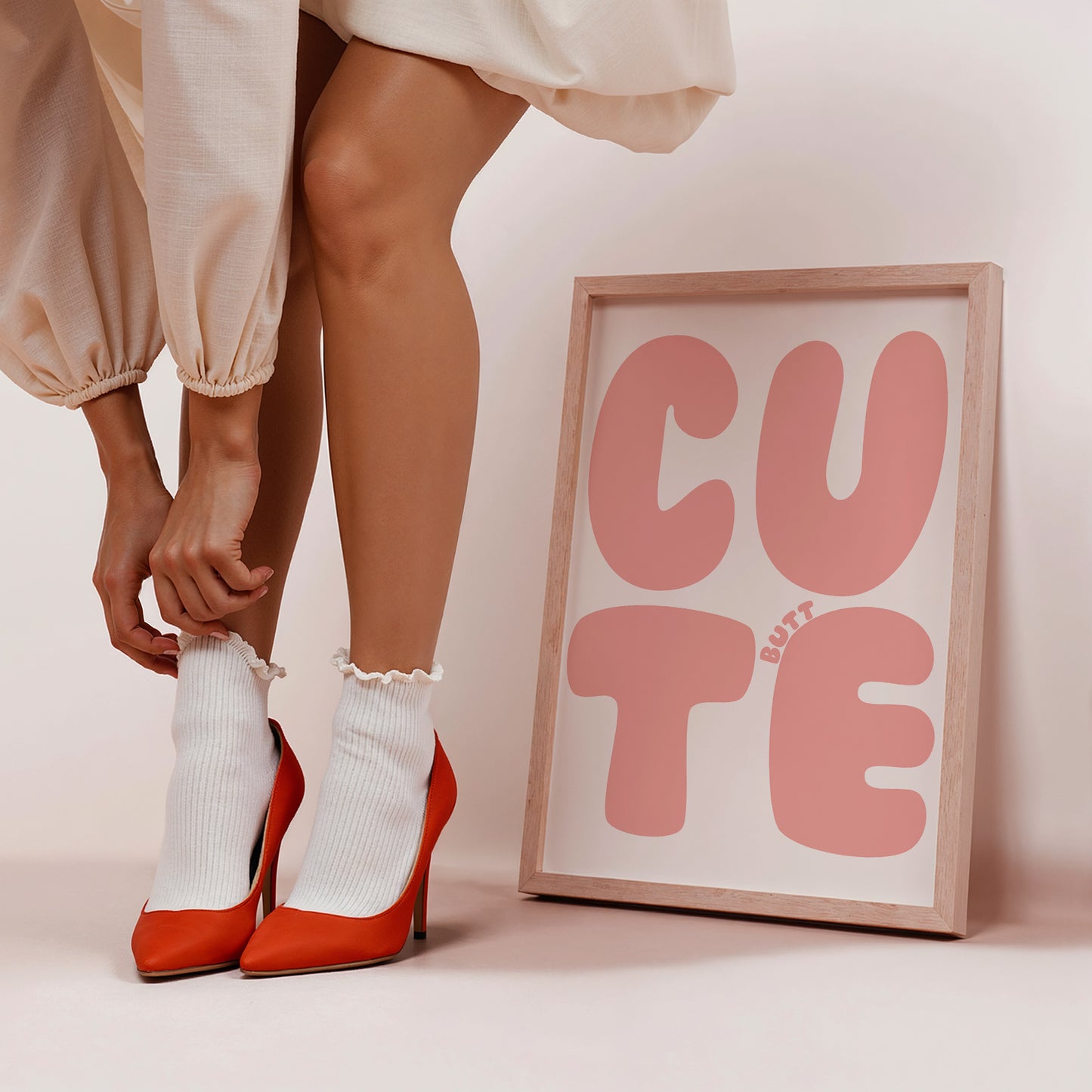 Cute Butt Pink Poster - Digital Print