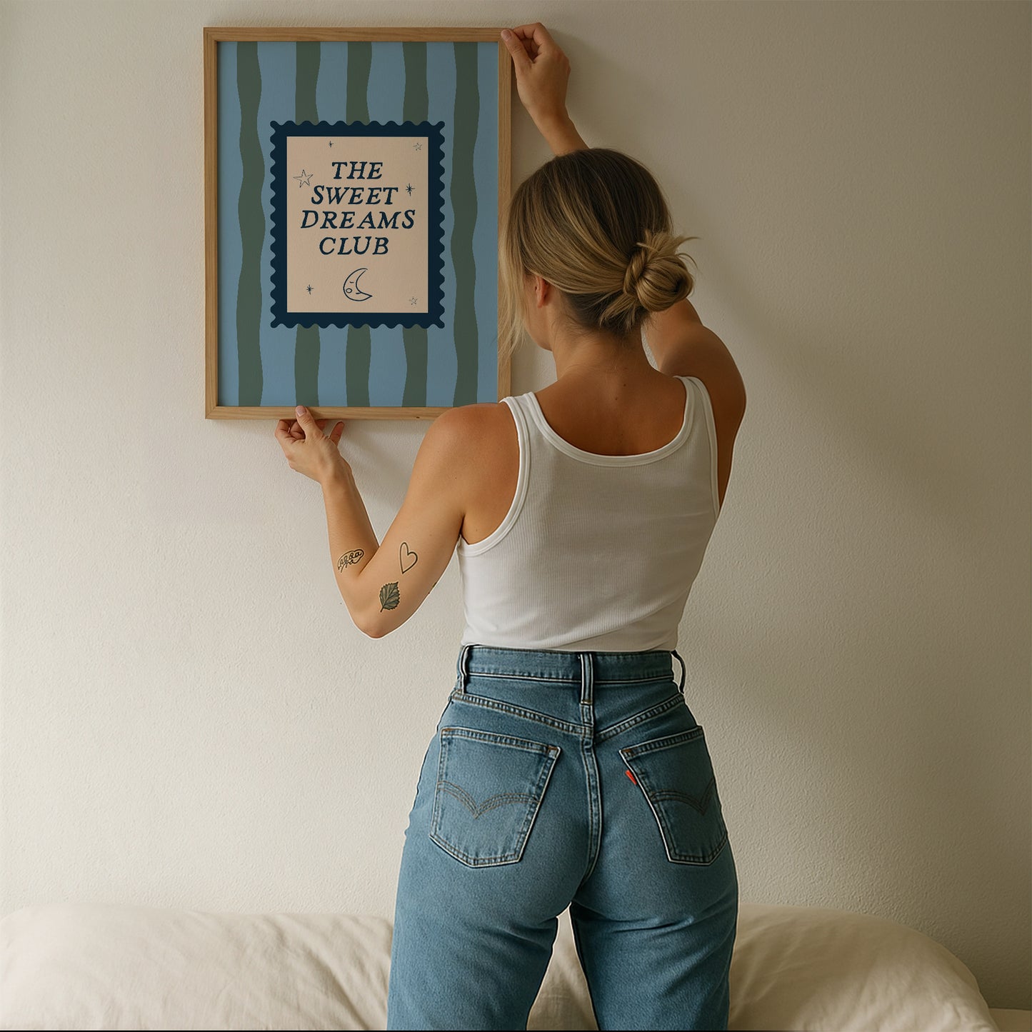 Blue & Green Sweet Dreams Club Art - Digital Print