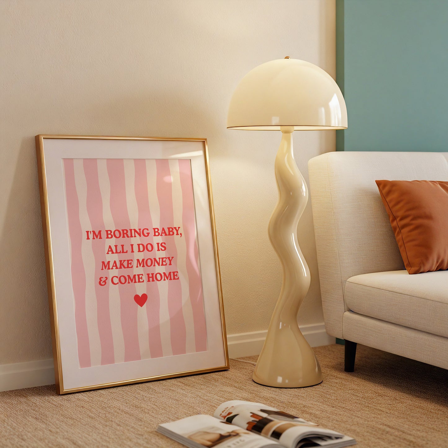 I'm Boring Baby Striped art Print - Digital Print