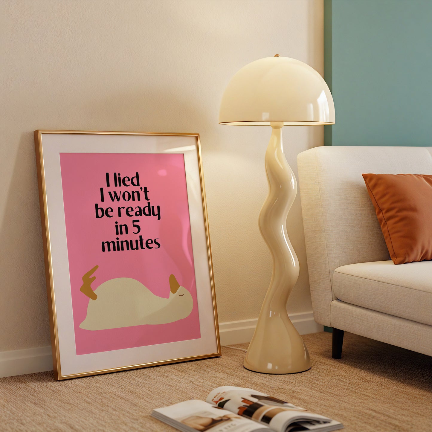 Cute Duck I lied I Won't Be Ready in 5 Minutes Print - Digital Print