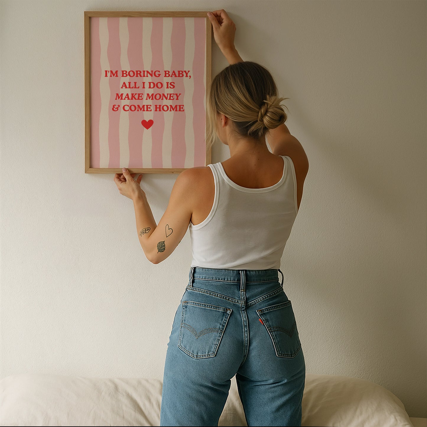 I'm Boring Baby Striped art Print - Digital Print