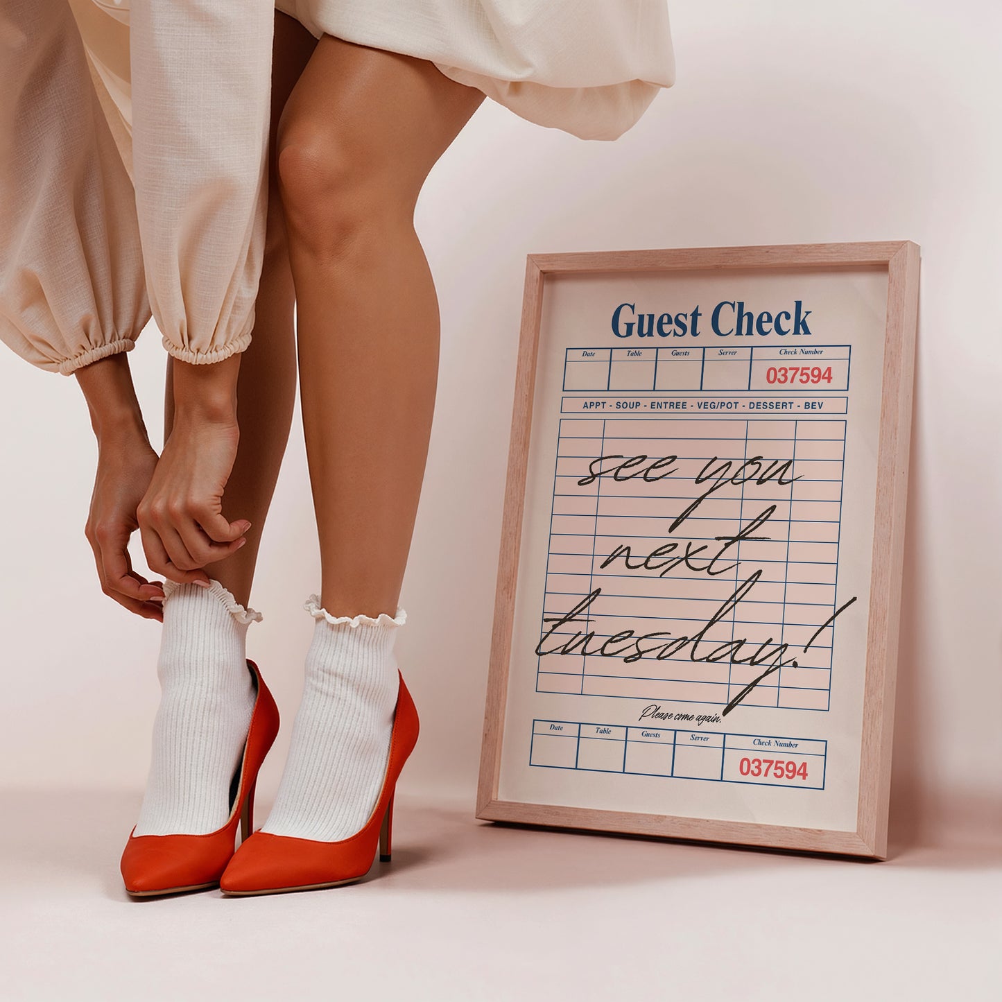 See You Next Tuesday Vintage Guest Check Poster - Digital Print