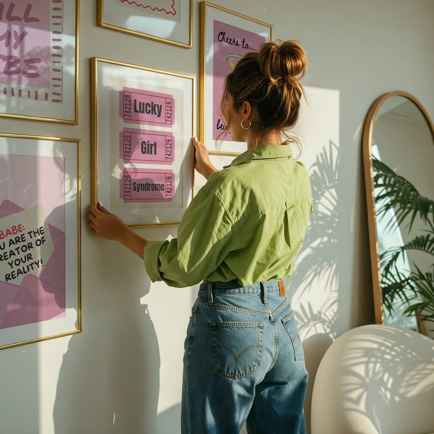 Preppy Pink Trendy Gallery Set of 5 - Digital Print