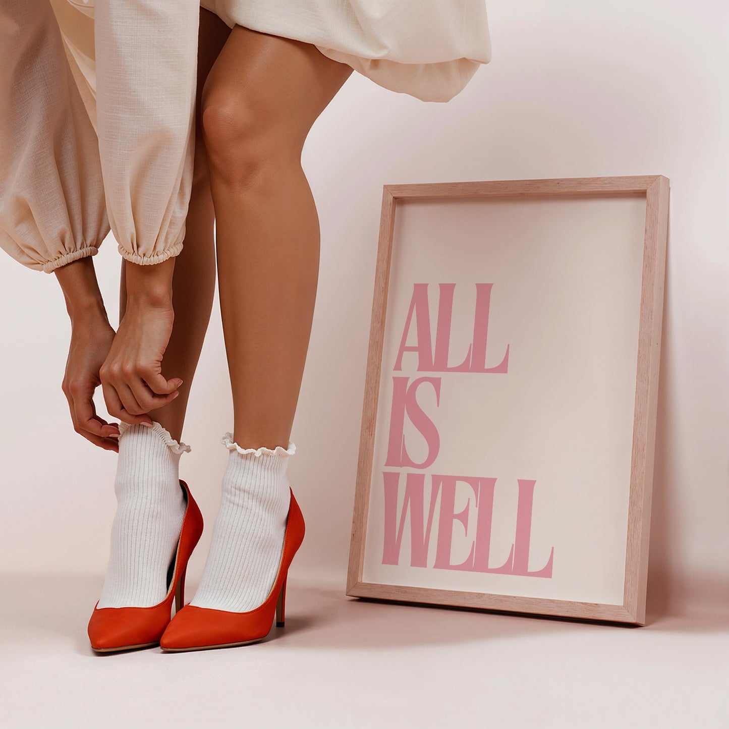 Pink All Is Well Uplifting Print - Digital Print