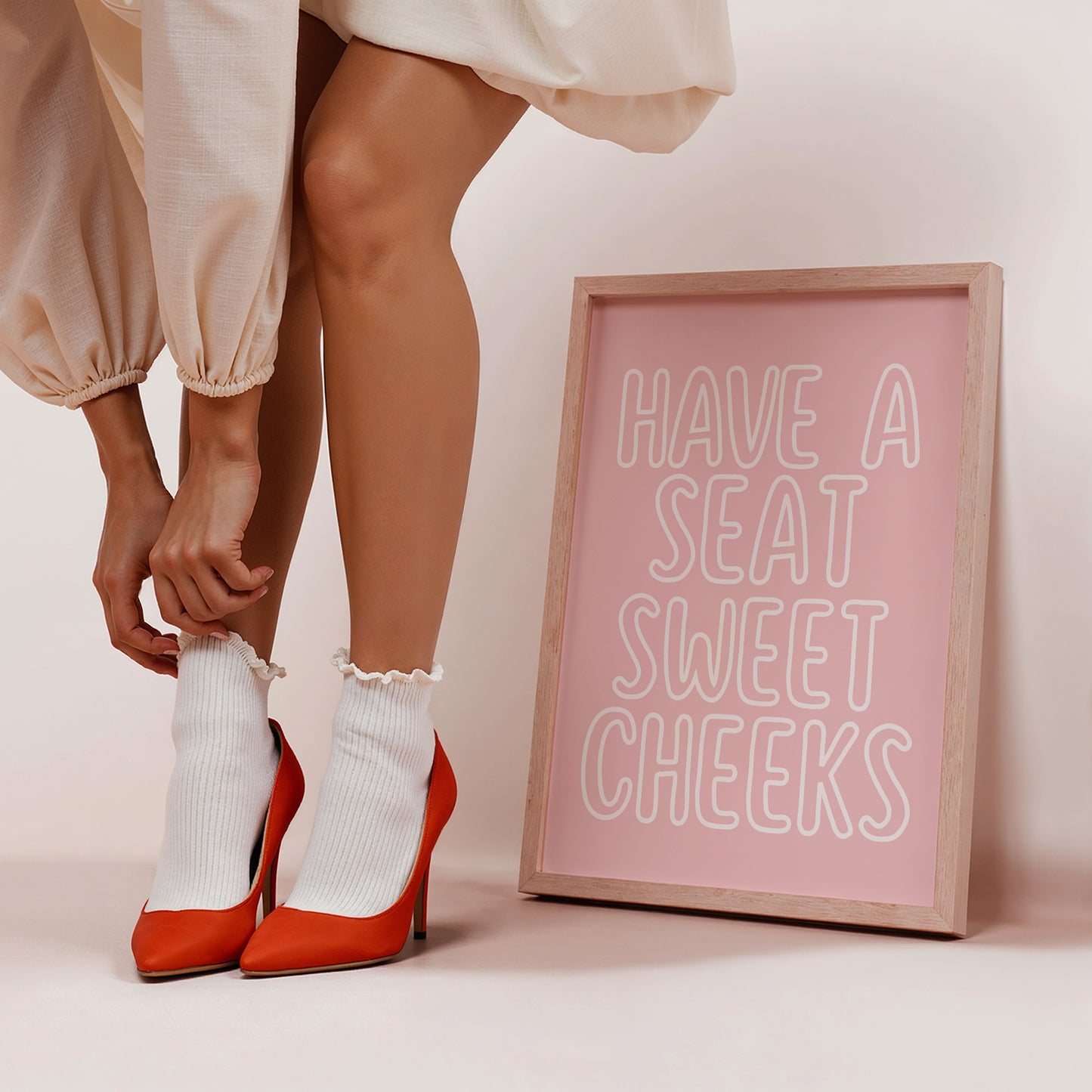 Have A Seat Sweet cheeks Cute Bathroom Print - Digital Print