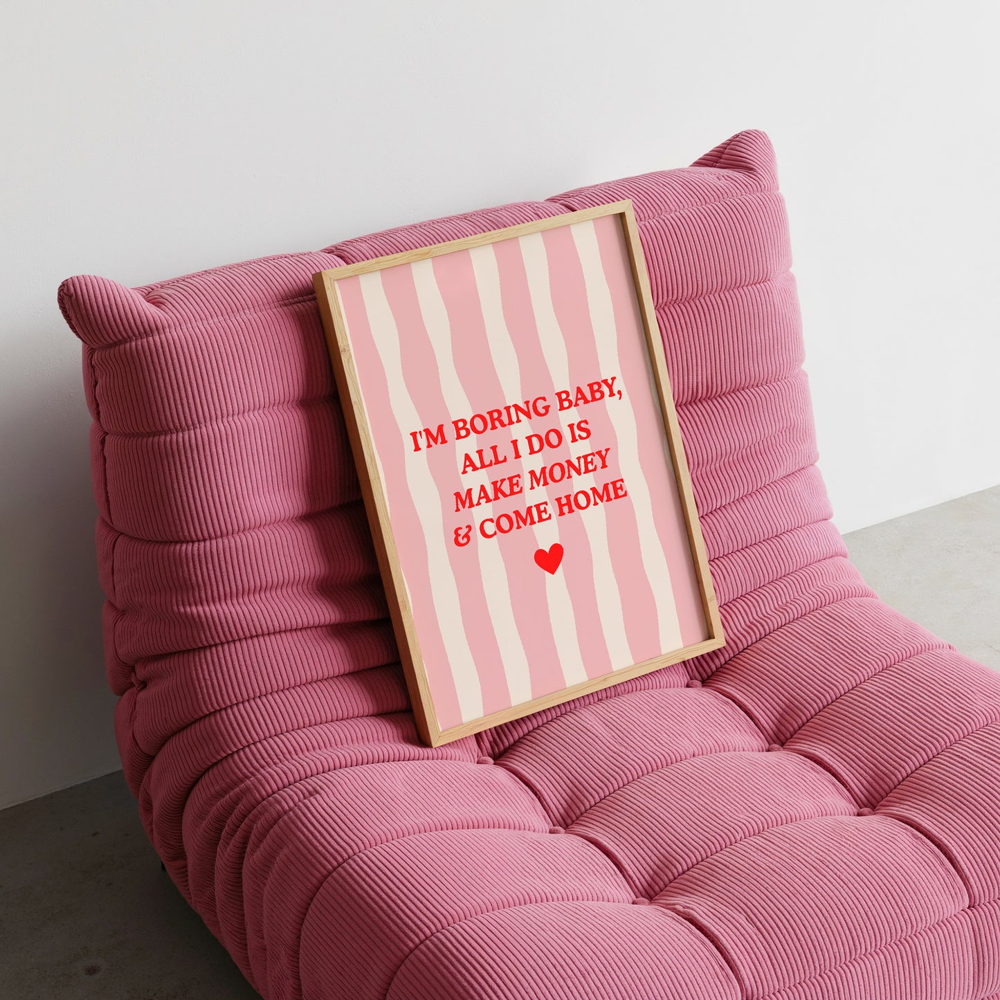 I'm Boring Baby Striped art Print - Digital Print