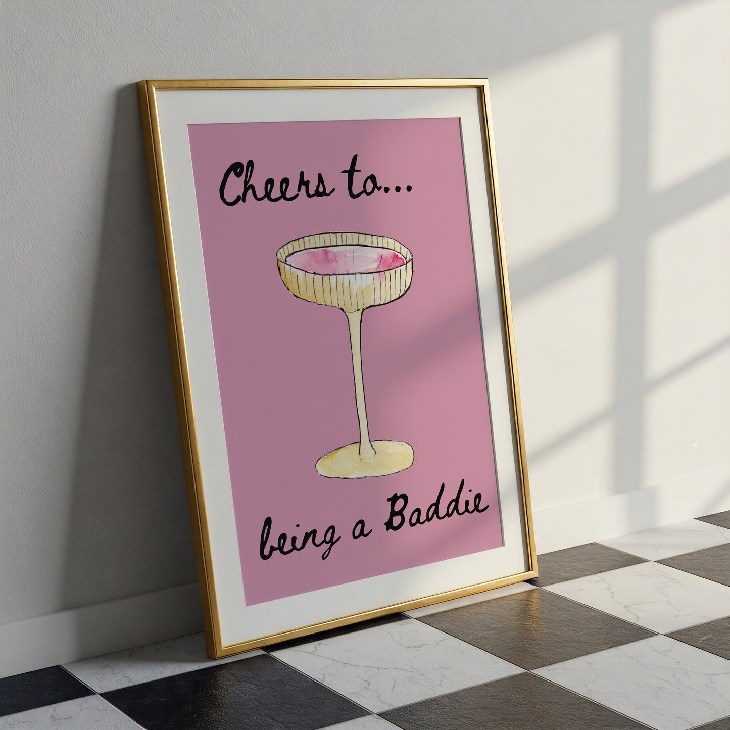 Preppy Pink Trendy Gallery Set of 5 - Digital Print