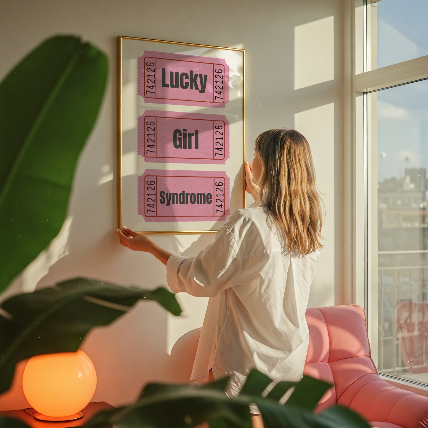 Preppy Pink Trendy Gallery Set of 5 - Digital Print