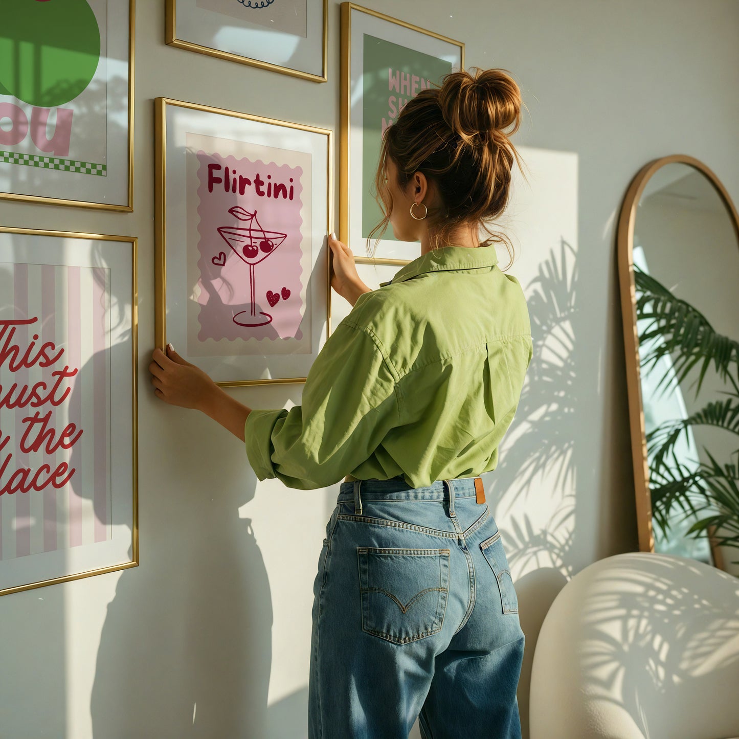 Pink Flirtini Cocktail Art Print - Digital Print