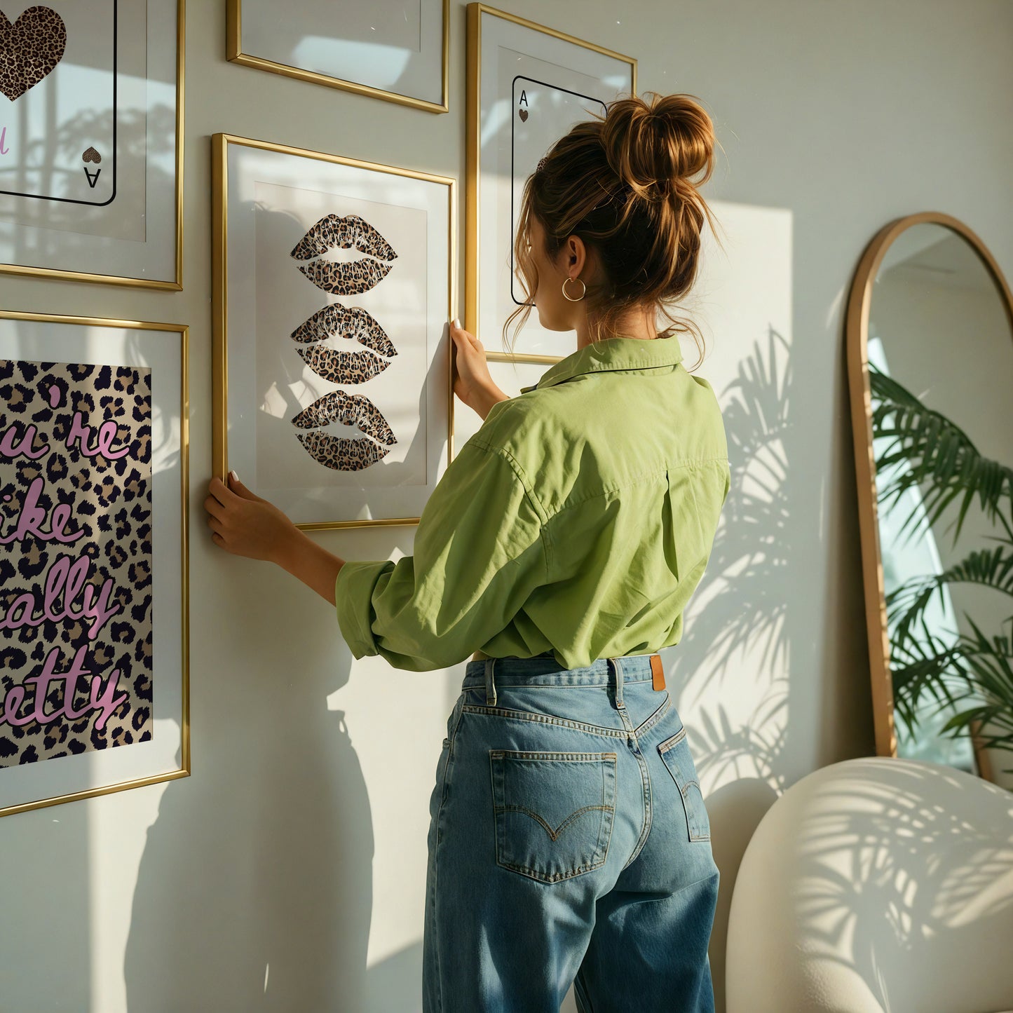 Leopard Lips Art Set of 3 Gallery Prints - Digital Print