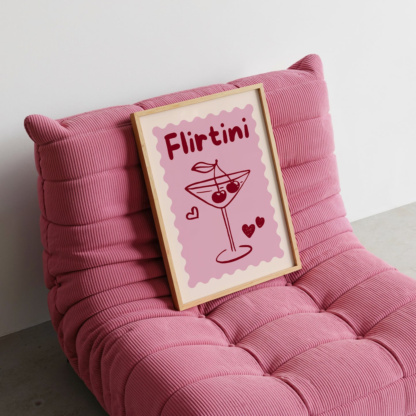 Pink Flirtini Cocktail Art Print - Digital Print
