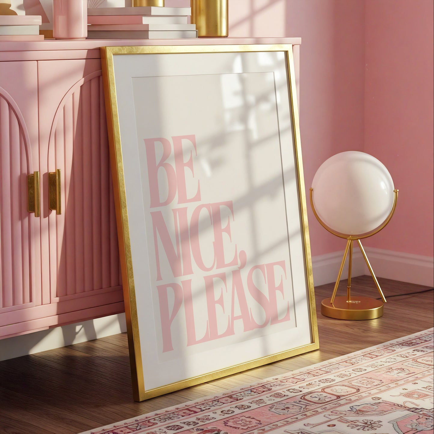 Be Nice, Please Pink Positivity Print - Digital Print