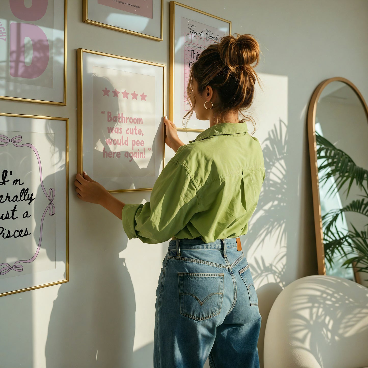 Pink Trendy 5 Star Review Art - Digital Print