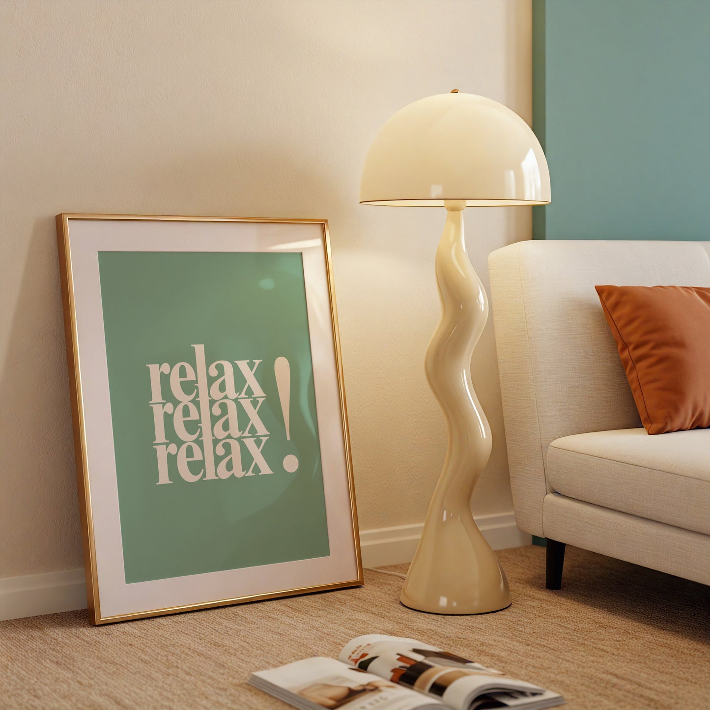 Relax Quote Green Positivity Art - Digital Print