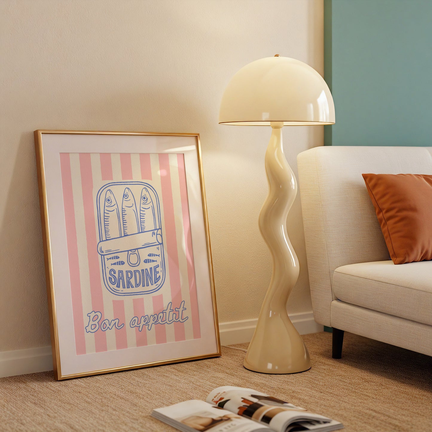 Bon Appetit Coastal Style Sardine Print - Digital Print
