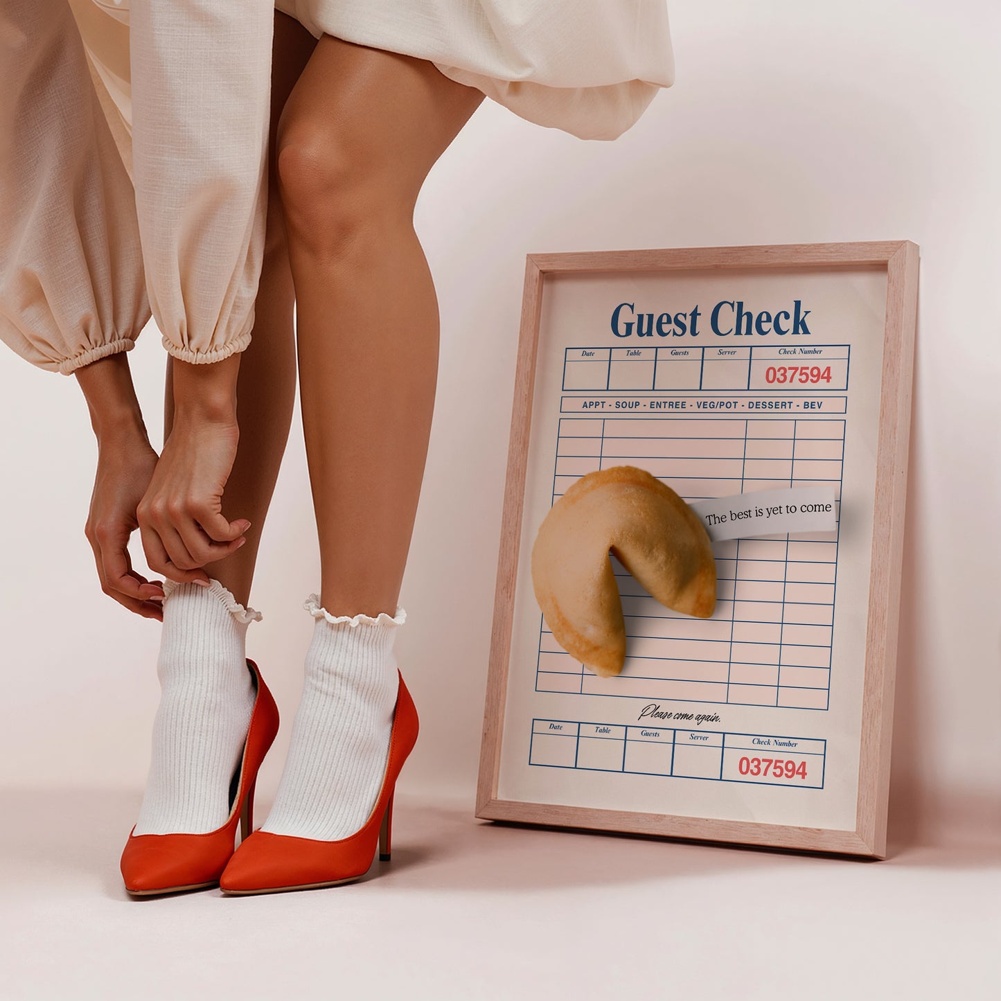 Fortune Cookie The Best Is Yet To Come Retro Guest Check Poster - Digital Print