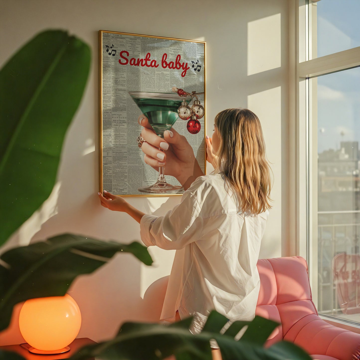 Santa Baby Retro Christmas Art - Digital Print