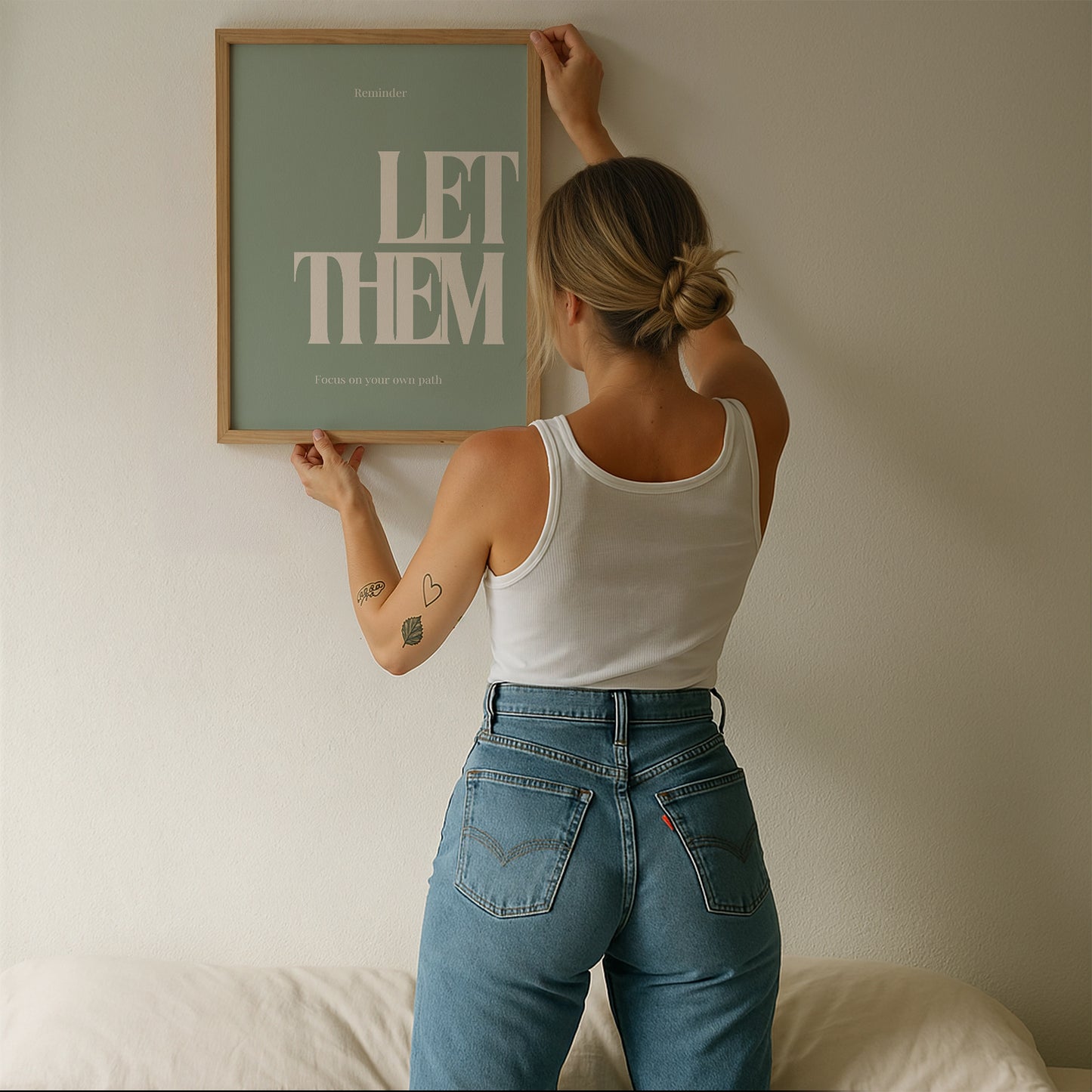 Let Them Quote Sage Green Positivity Print - Digital Print