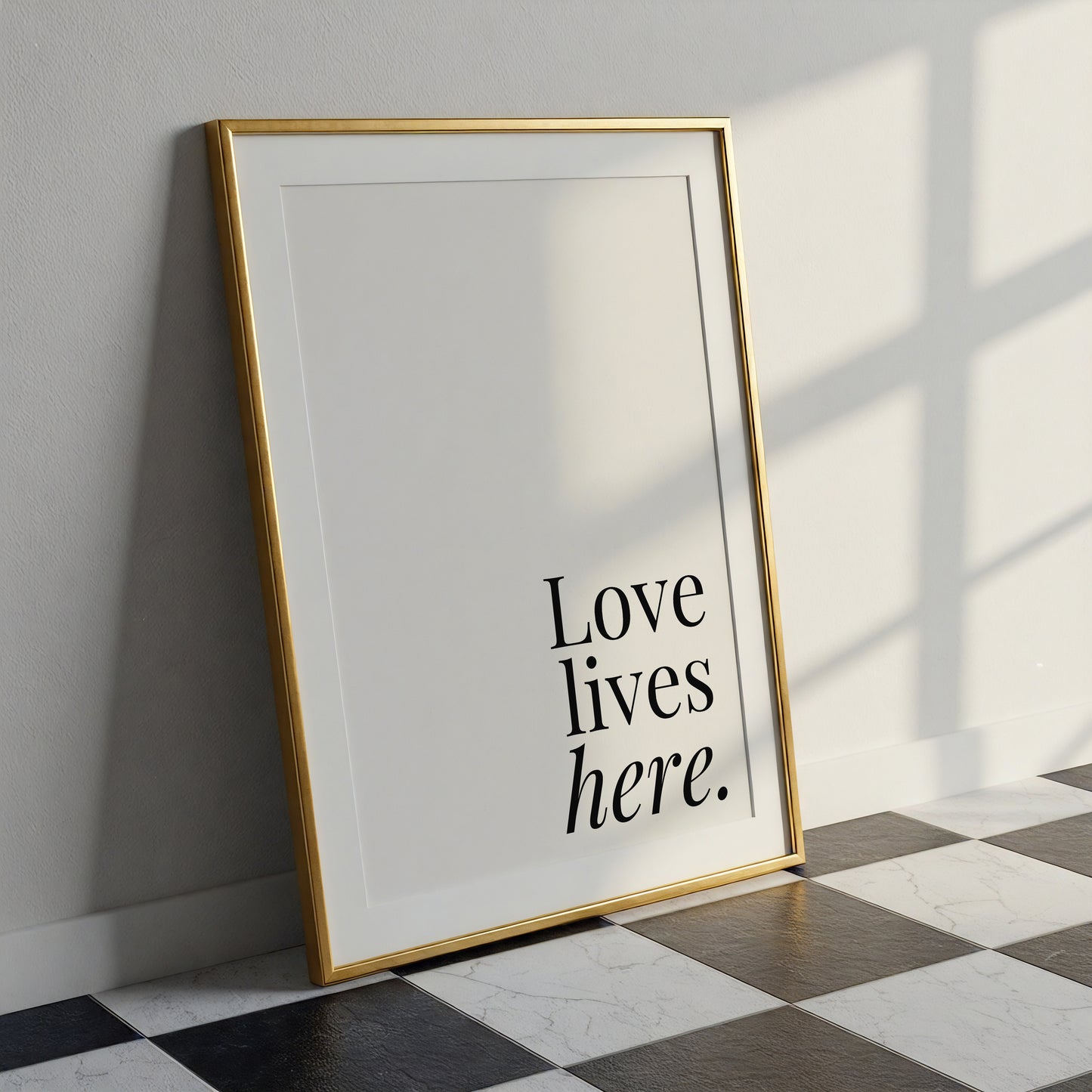 Love Lives Here Minimalist Print - Digital Print
