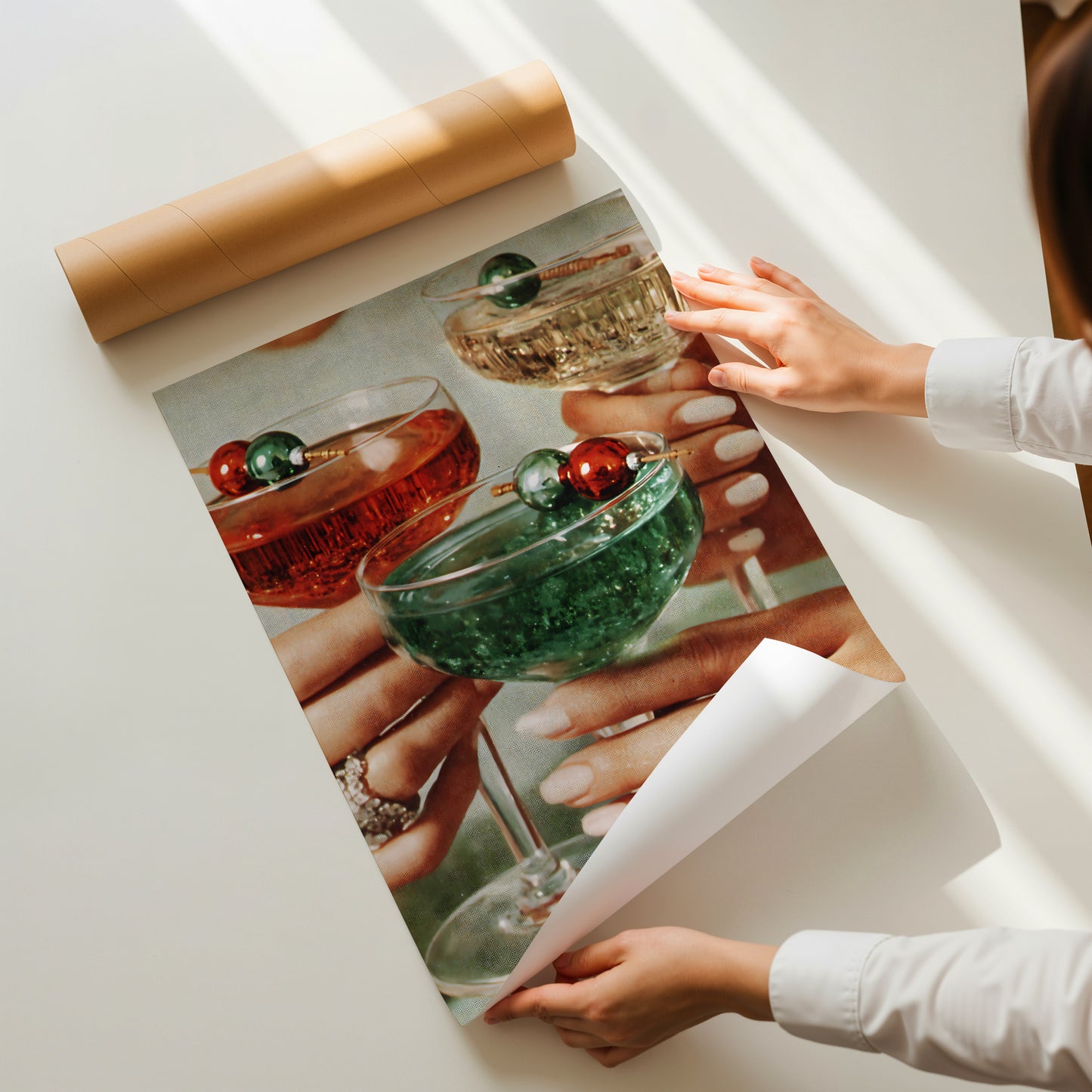 Retro Holly Jolly Christmas Cocktails - Digital Print