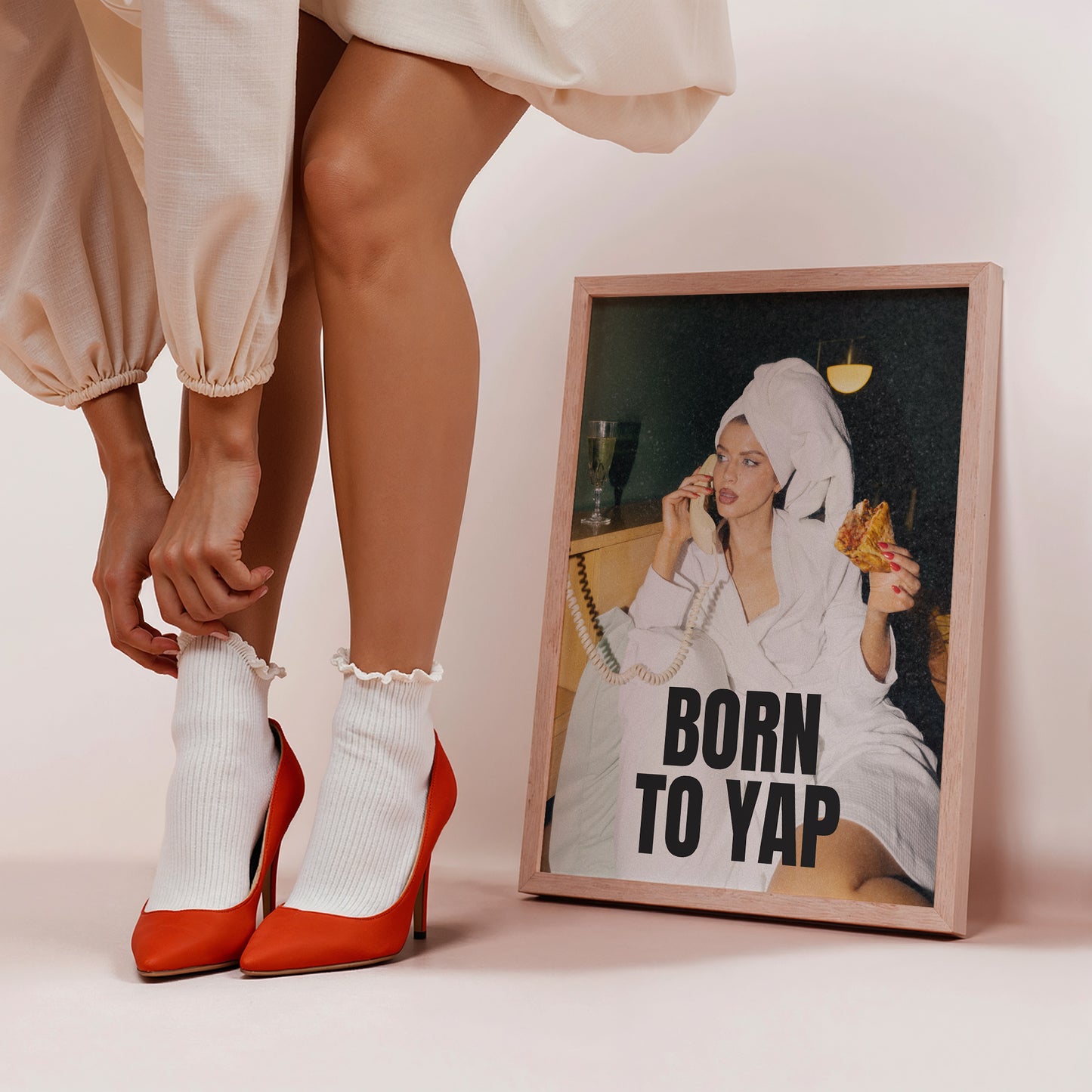 Born To Yap Retro Woman Poster - Digital Print