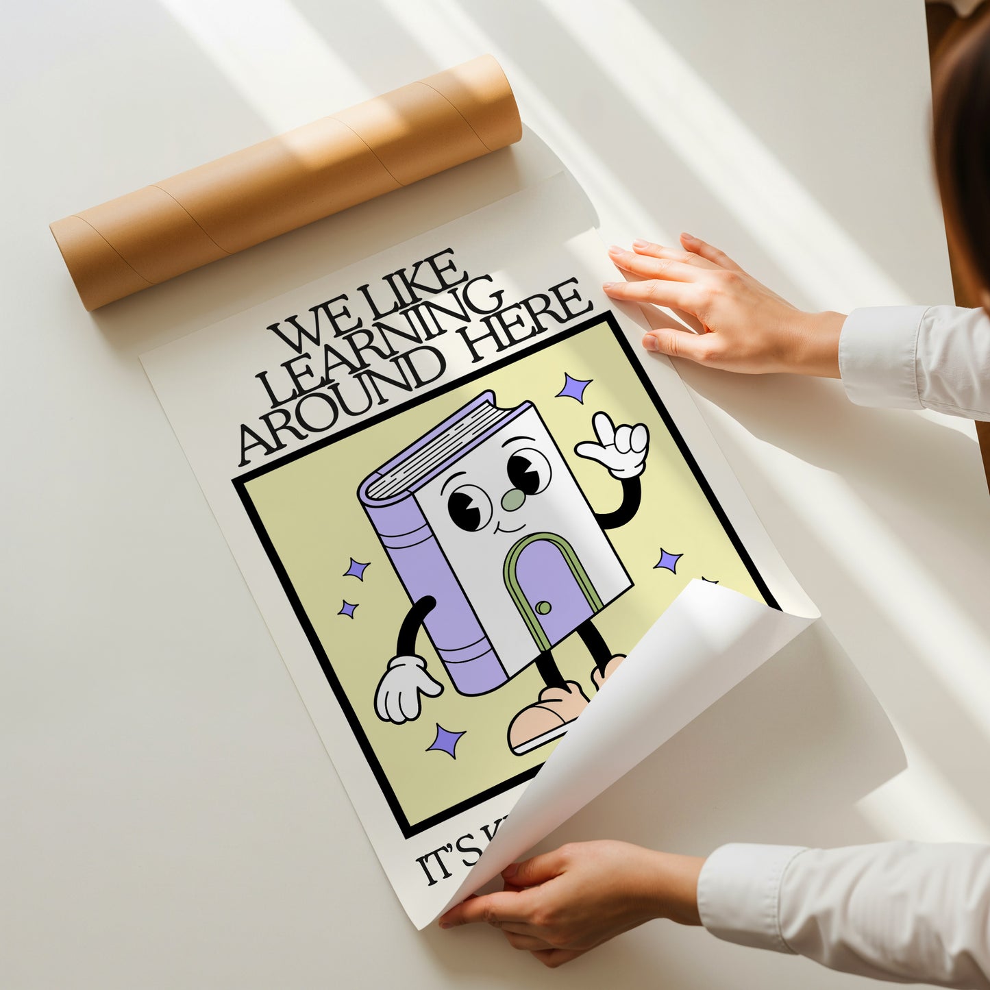 We Like Learning Around Here Classroom Art - Digital Print