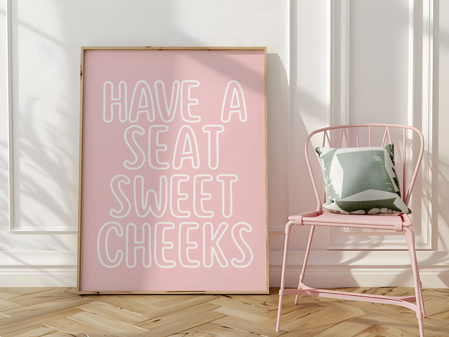 Have A Seat Sweet cheeks Cute Bathroom Print - Digital Print