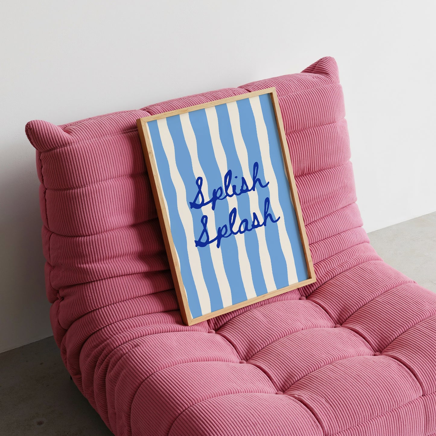 Splish Splash Striped Bathroom Print - Digital Print