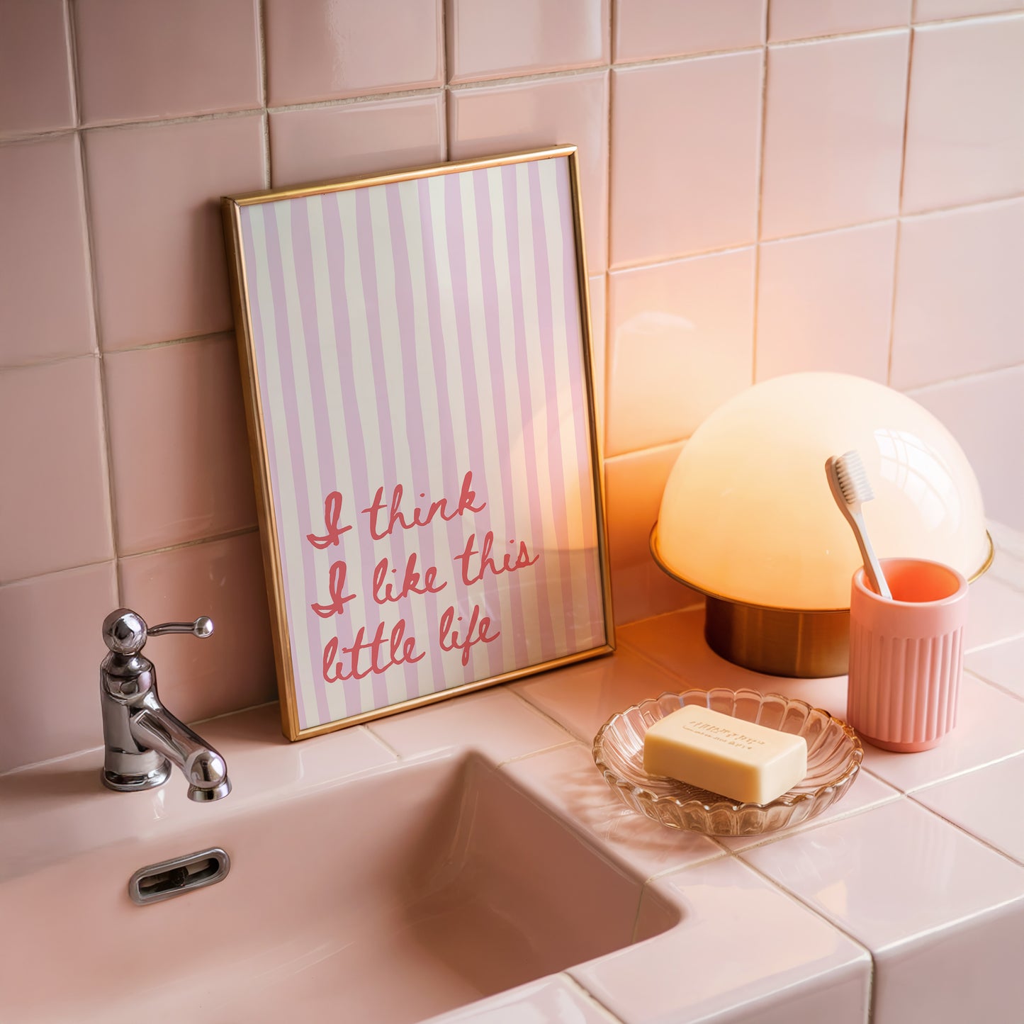 I Think I Like This Little Life Striped Print - Digital Print