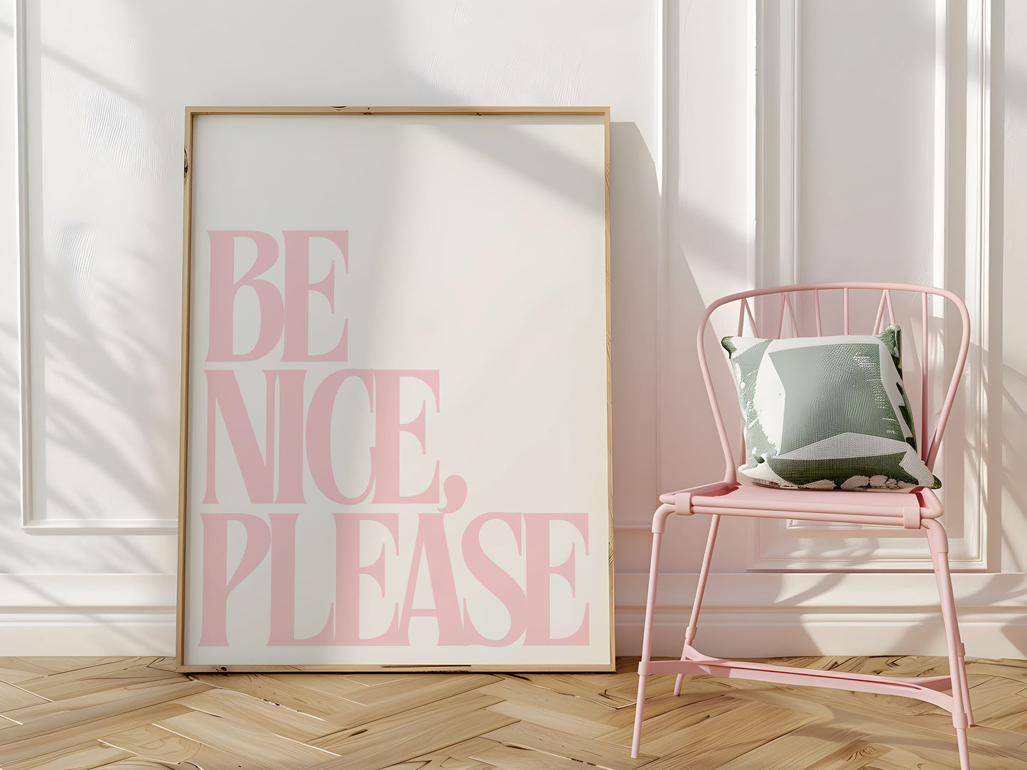 Be Nice, Please Pink Positivity Print - Digital Print