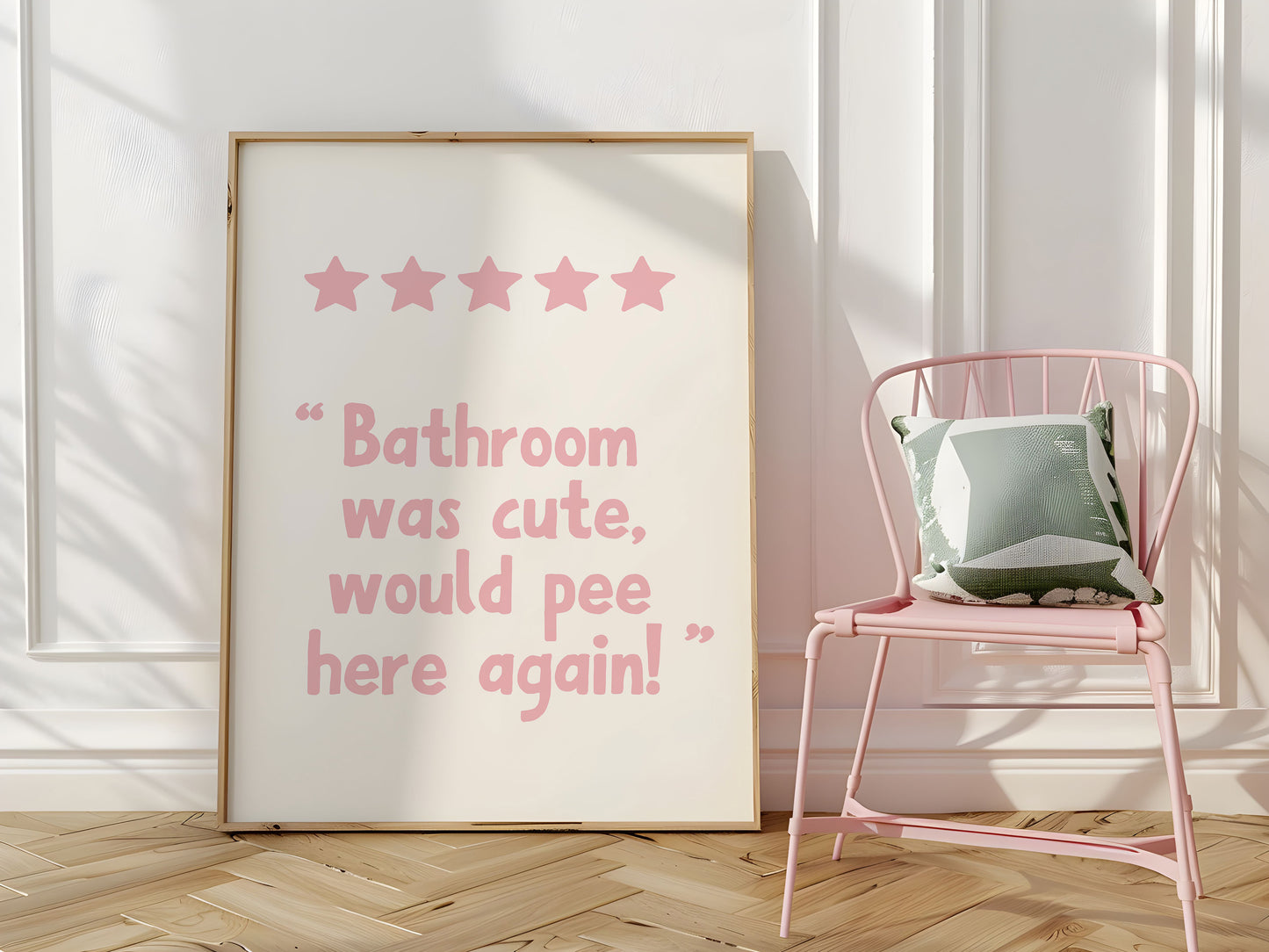 Pink Trendy 5 Star Review Art - Digital Print