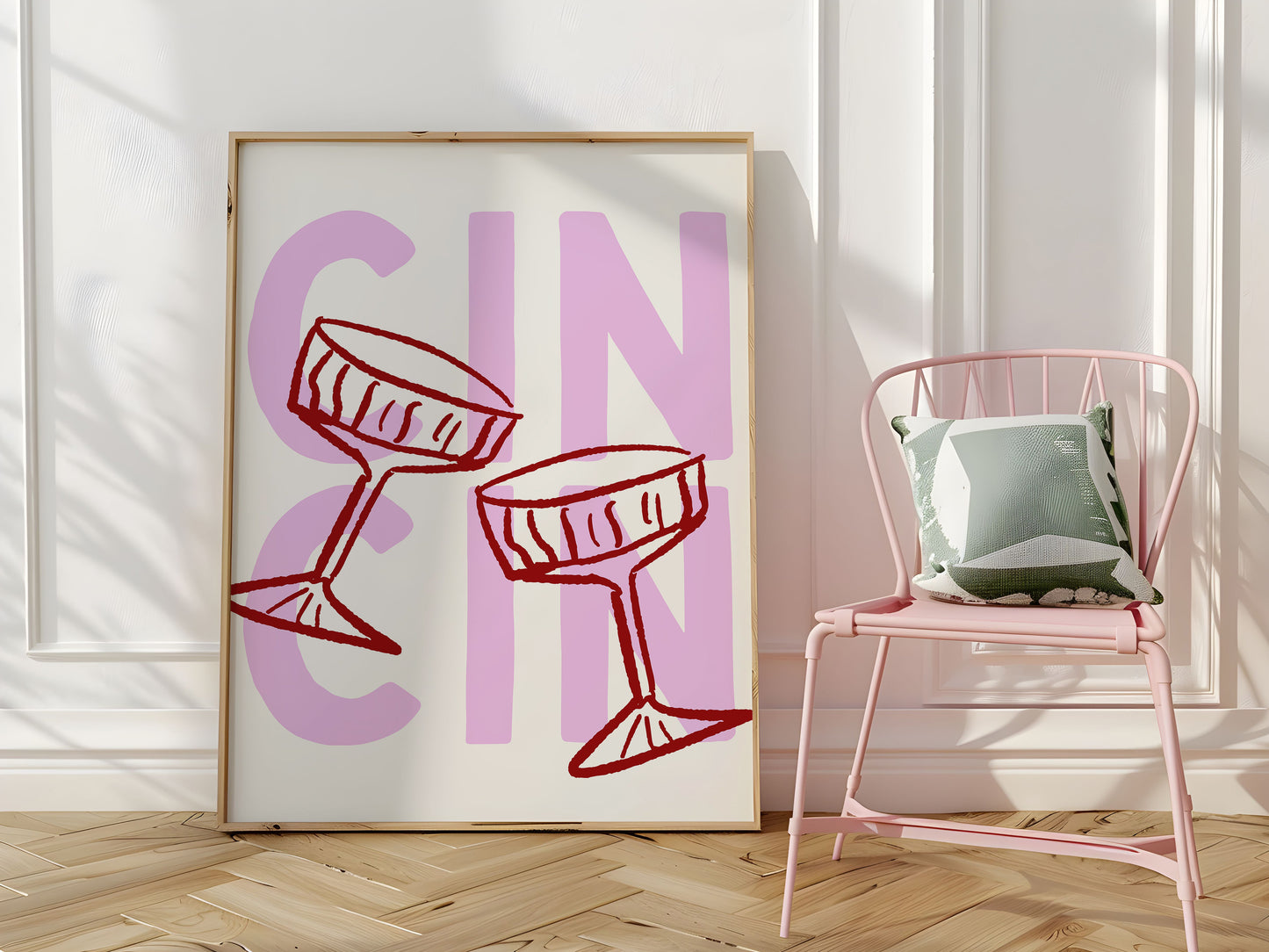 Cin Cin Cocktail Art Poster - Digital Print