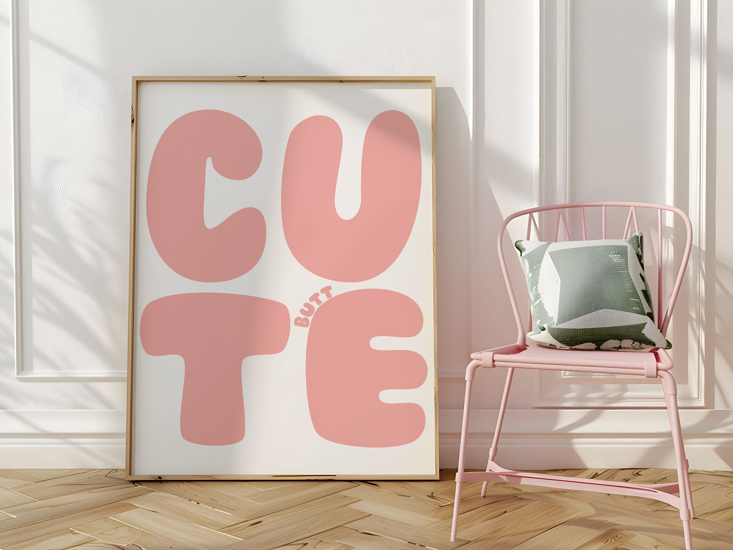 Cute Butt Pink Poster - Digital Print