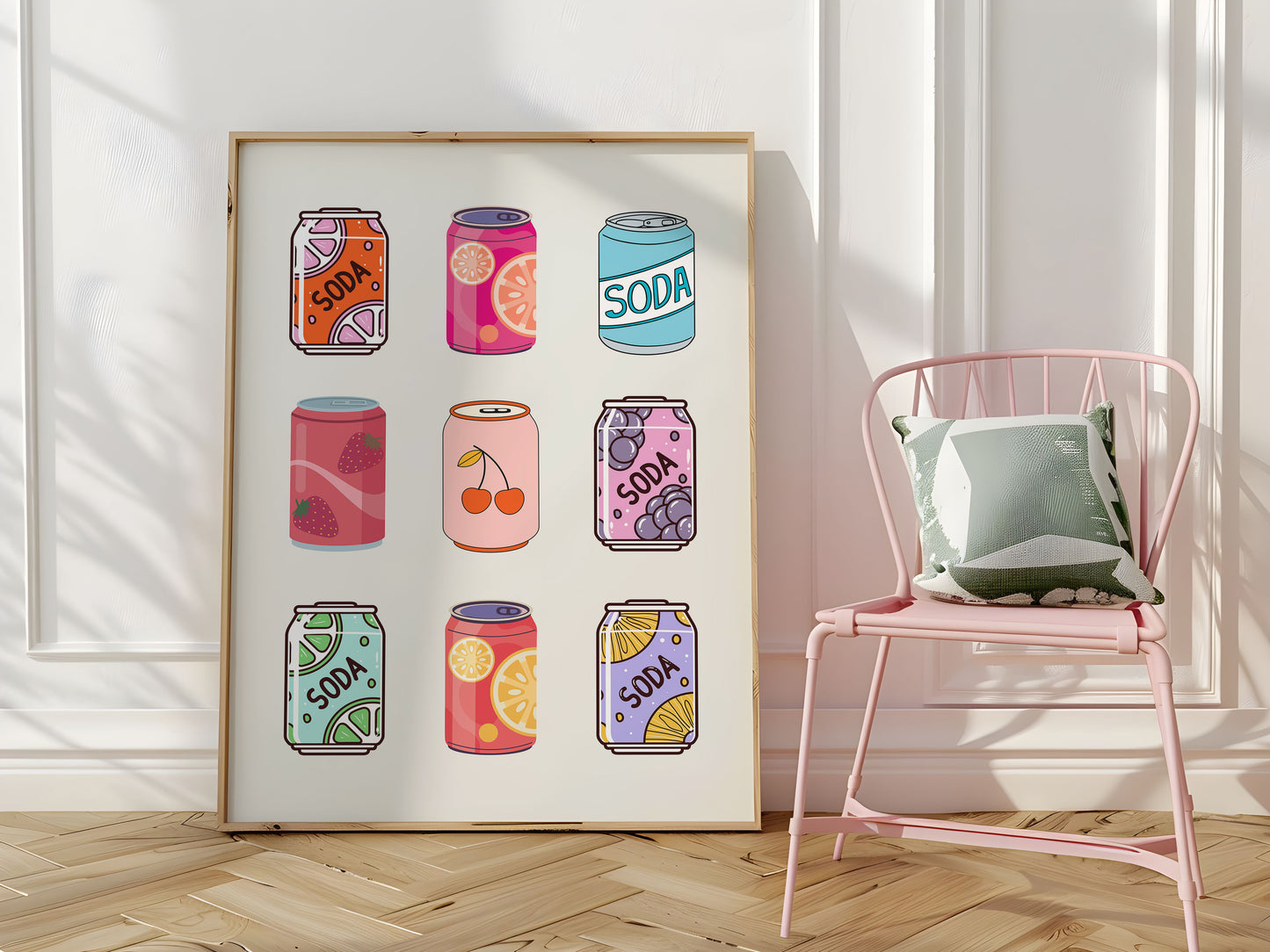 Retro Cans Kitchen Poster- Digital Print