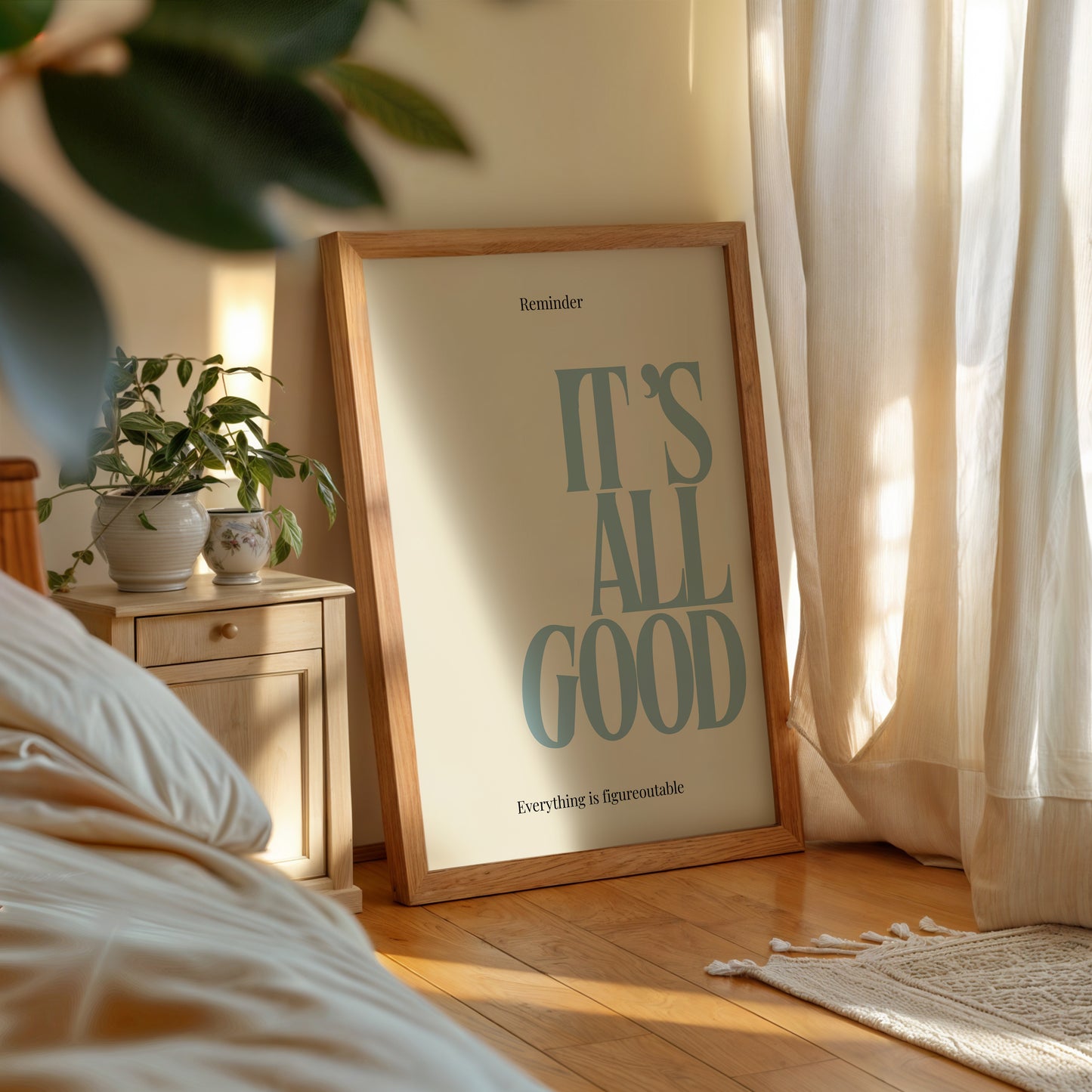 Blue It's A Good Typography Art - Empowerment Print - Digital Print