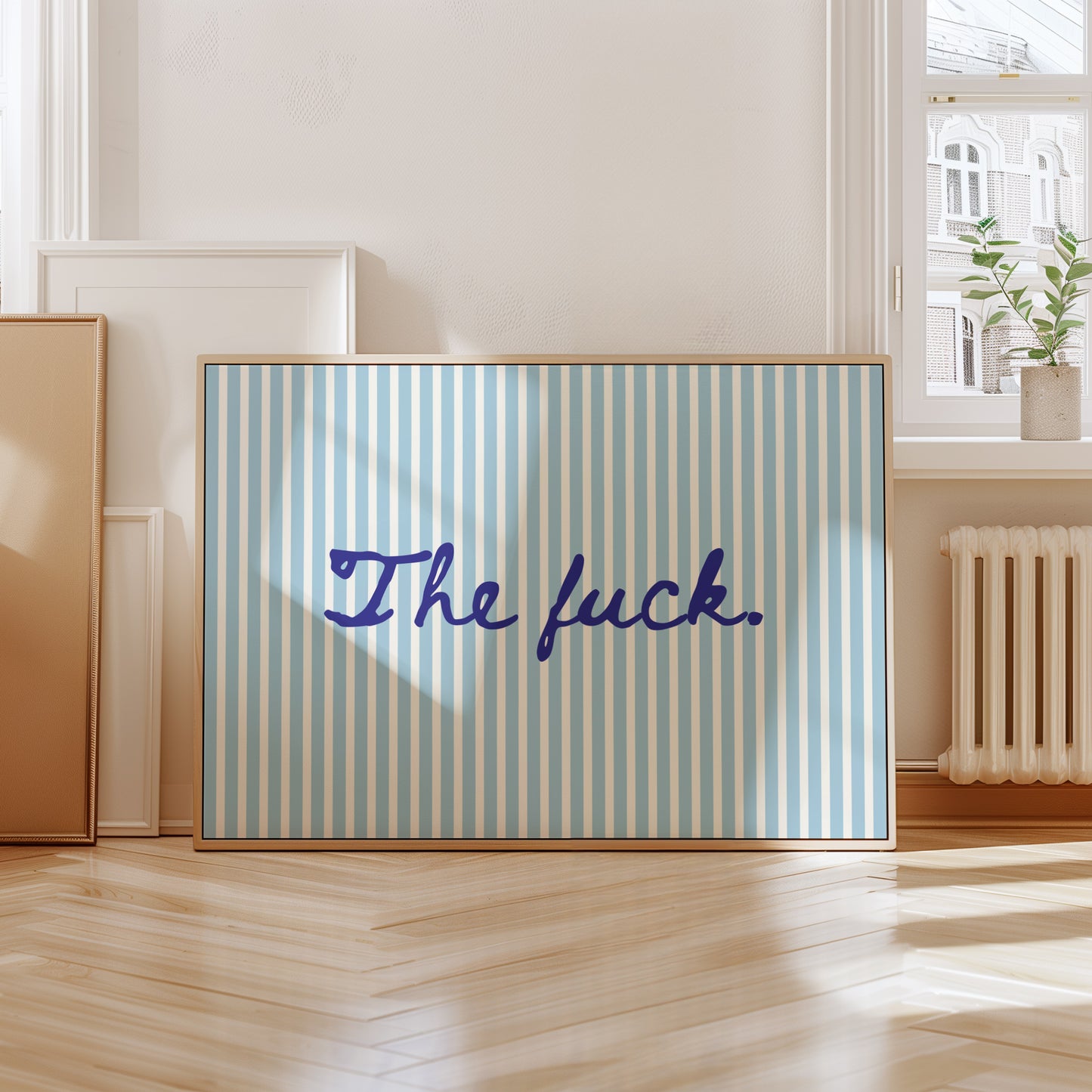 The Fuck Striped Funny Horizontal Print - Digital Print
