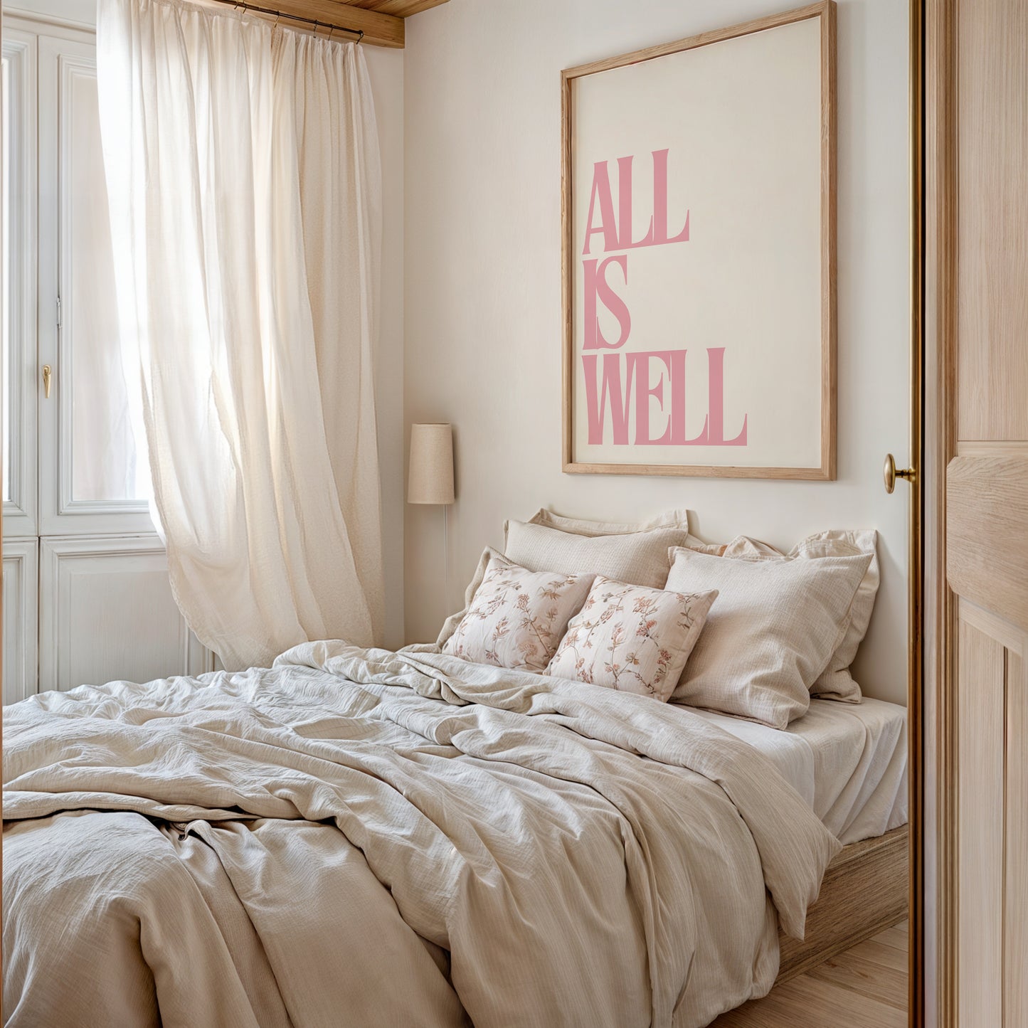 Pink All Is Well Uplifting Print - Digital Print
