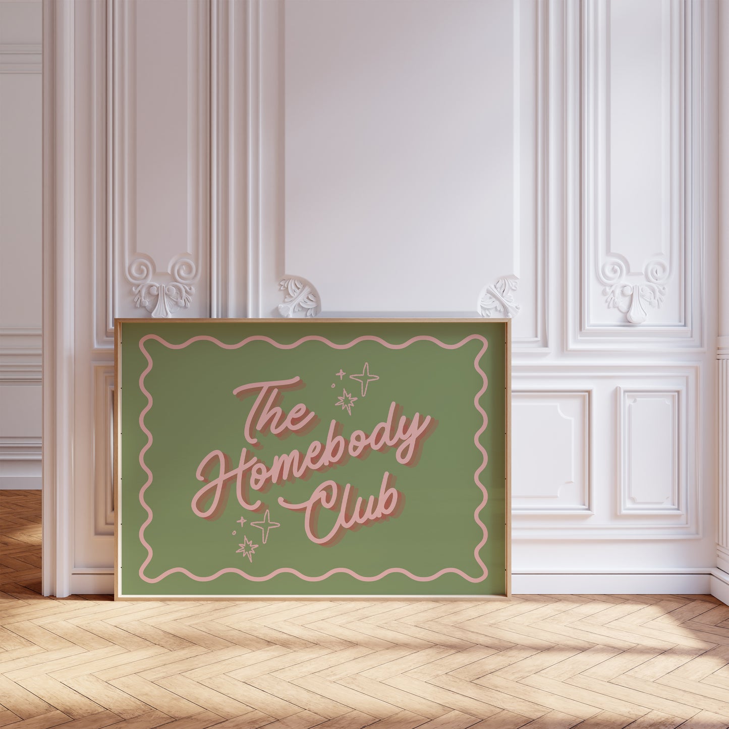 The Homebody Club Pink & Green Sign- Digital Print