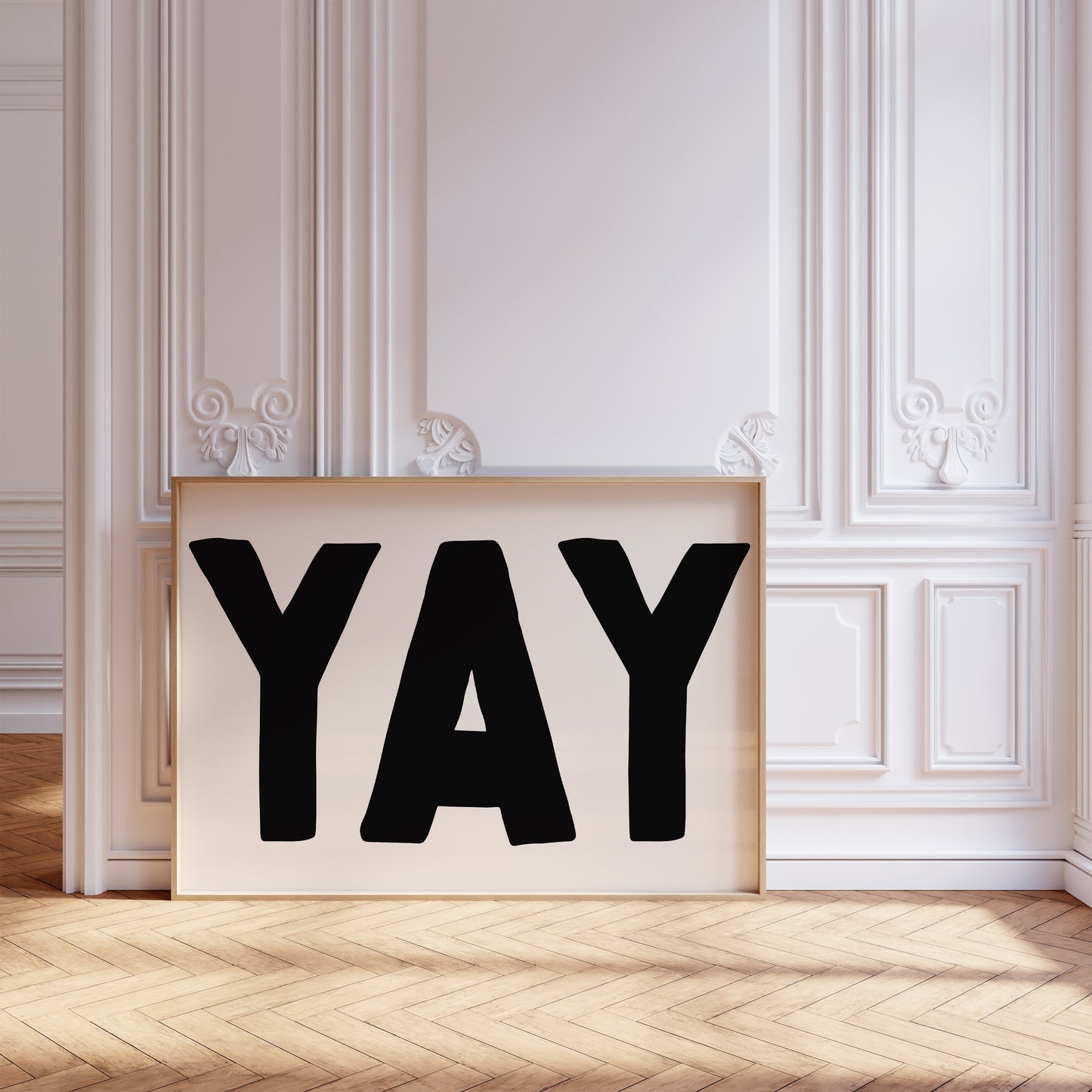 " Yay " Text Modern Poster - Digital Print