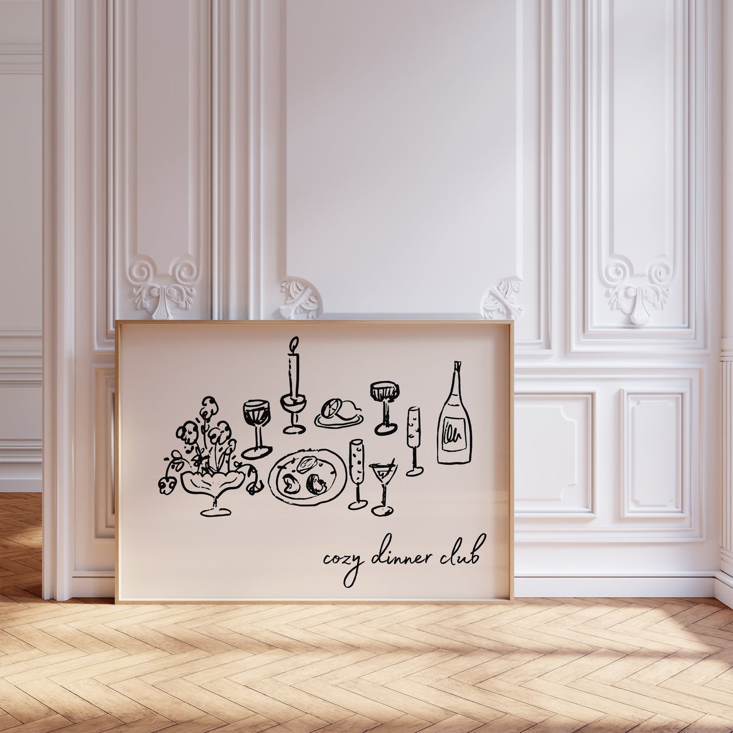 Black Cozy Dinner Club Art - Digital Print