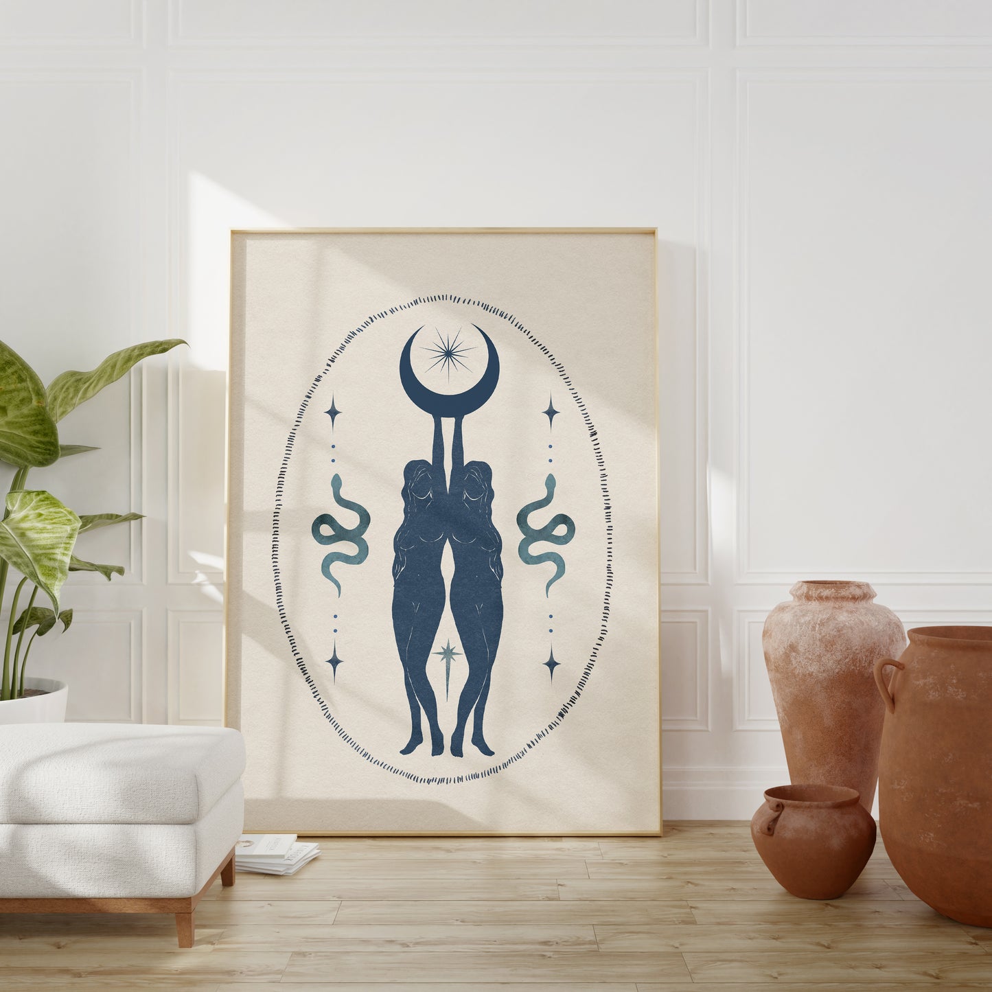 Celestial Sisters Blue Print - Digital Print