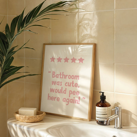 Pink Trendy 5 Star Review Art - Digital Print