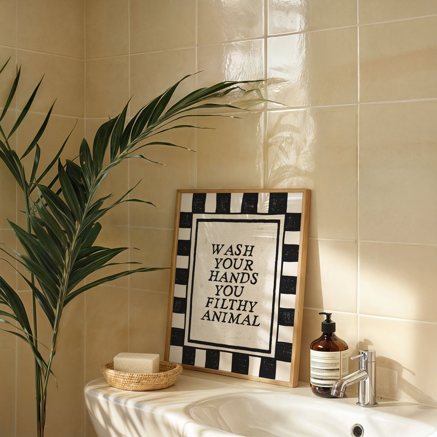 Wash Your Hands You Filthy Animal Bathroom Sign - Digital Print