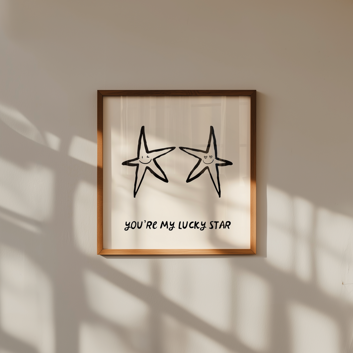 You're My Lucky Star Print | Black Line Art