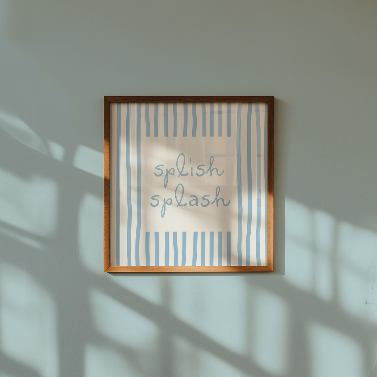 Splish Splash | Blue Striped Bathroom Print