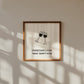 Square print with a hand-drawn illustration of two wine glasses clinking together, and the quote "everything's fine when there's wine" in bold black lettering below.