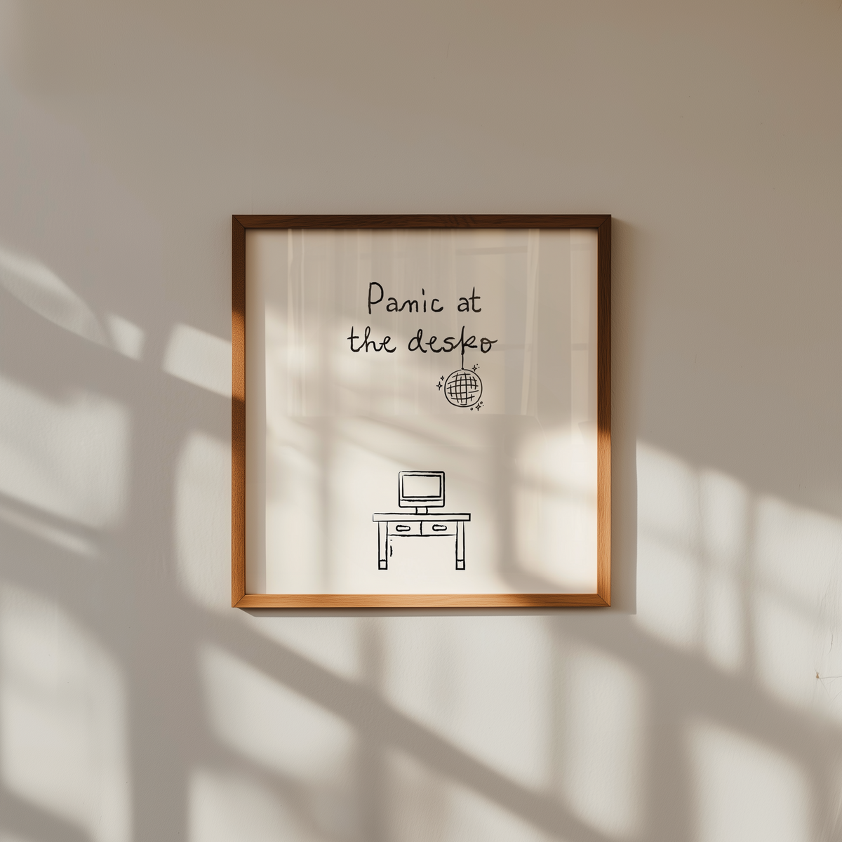 Panic at the Desko | Funny Office Disco Ball Print