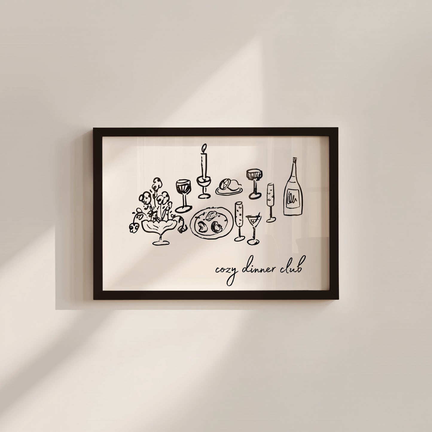 Black Cozy Dinner Club Art - Digital Print