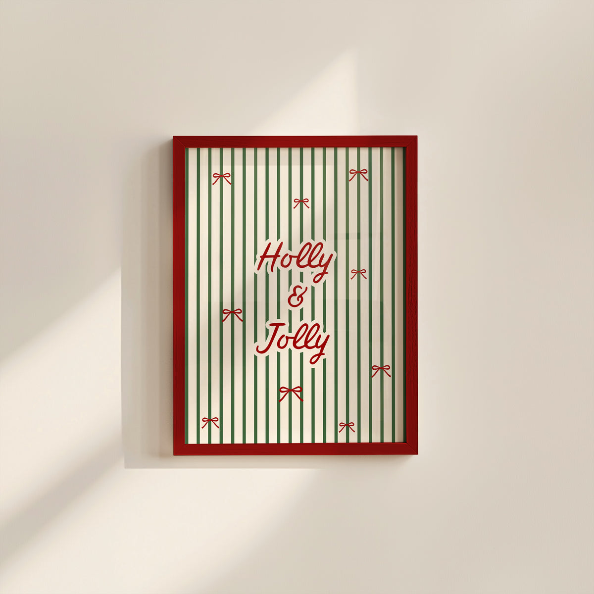 Holly & Jolly | Bow Striped Print